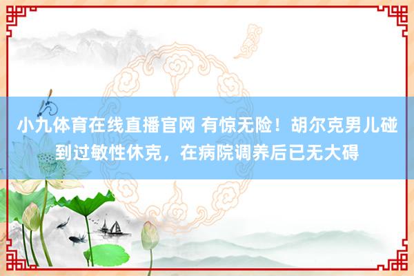 小九体育在线直播官网 有惊无险！胡尔克男儿碰到过敏性休克，在病院调养后已无大碍