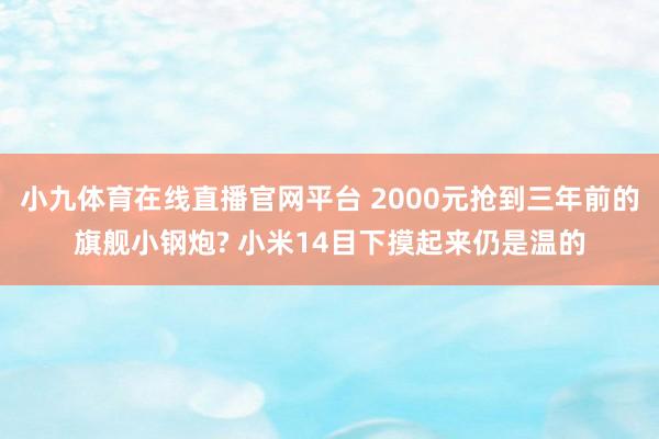 小九体育在线直播官网平台 2000元抢到三年前的旗舰小钢炮? 小米14目下摸起来仍是温的