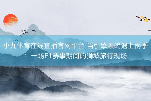 小九体育在线直播官网平台 当引擎轰鸣遇上雨季：一场F1赛事期间的狮城旅行现场