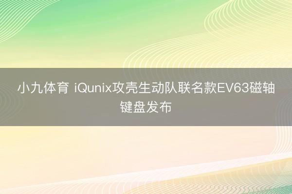 小九体育 iQunix攻壳生动队联名款EV63磁轴键盘发布