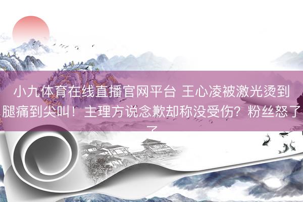 小九体育在线直播官网平台 王心凌被激光烫到腿痛到尖叫！主理方说念歉却称没受伤？粉丝怒了
