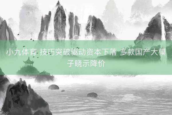 小九体育 技巧突破驱动资本下落 多款国产大模子晓示降价