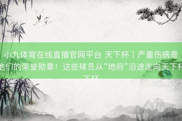 小九体育在线直播官网平台 天下杯｜严重伤病是他们的荣誉勋章！这些球员从“地府”沿途走向天下杯