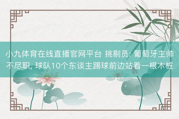 小九体育在线直播官网平台 挑剔员: 葡萄牙主帅不尽职， 球队10个东谈主踢球前边站着一根木桩